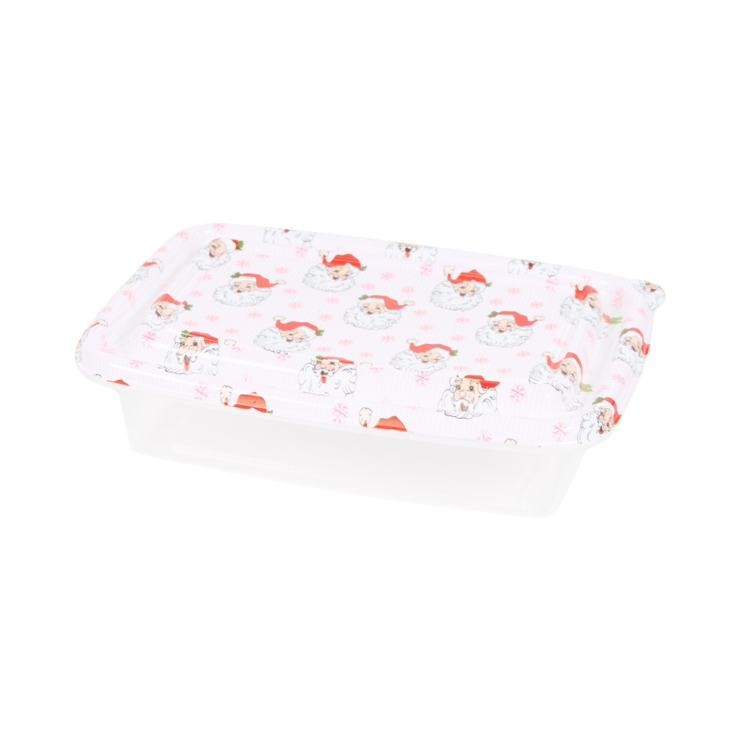 Pack of 4 Santa Rectangle Food Containers Clear Image 3