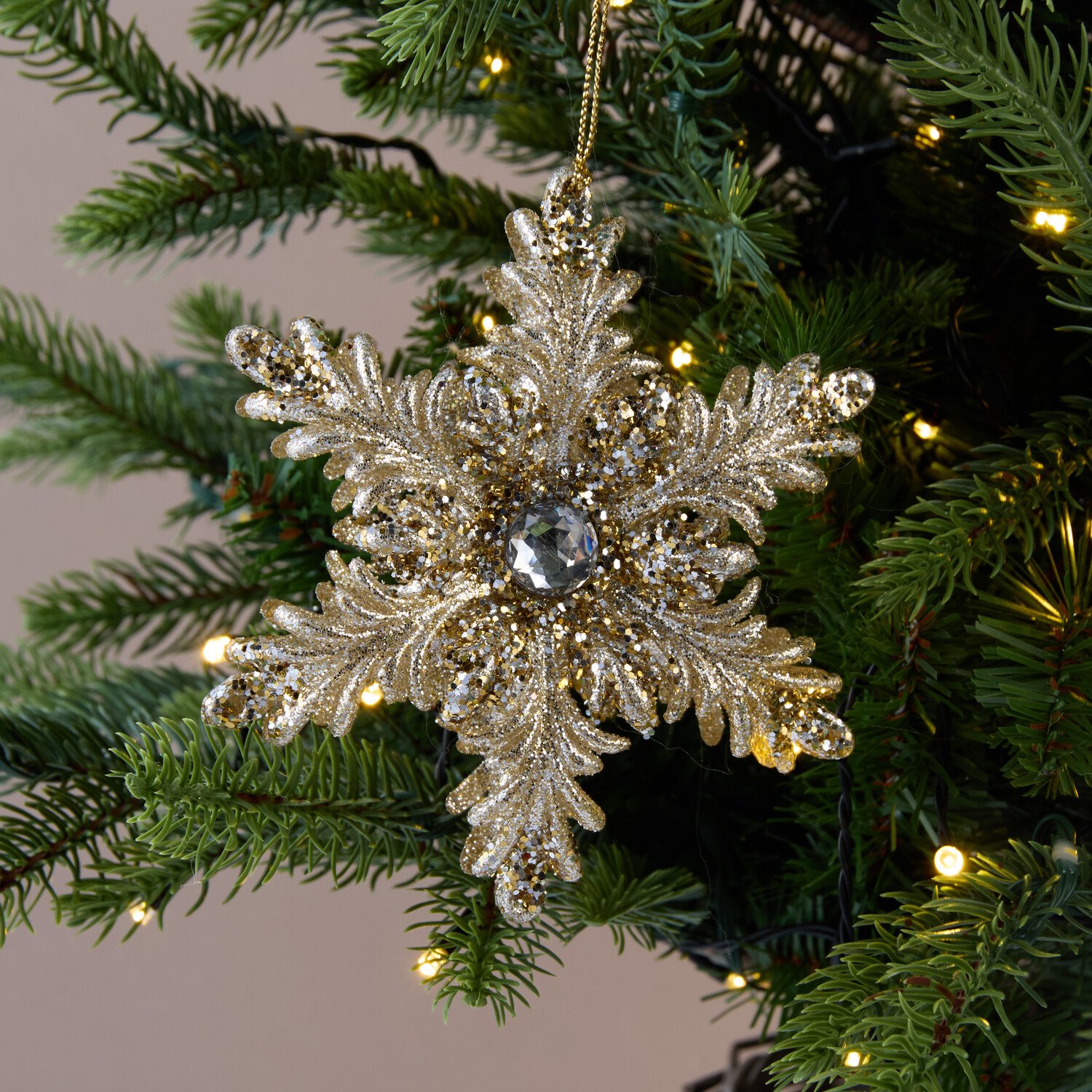 Glitter Snowflake Hanging Decoration Image 3