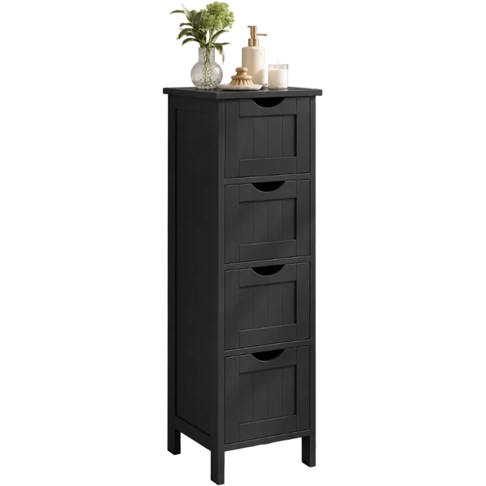 Modcraft 4 Drawer Black Bathroom Floor Storage Cabinet Image 2