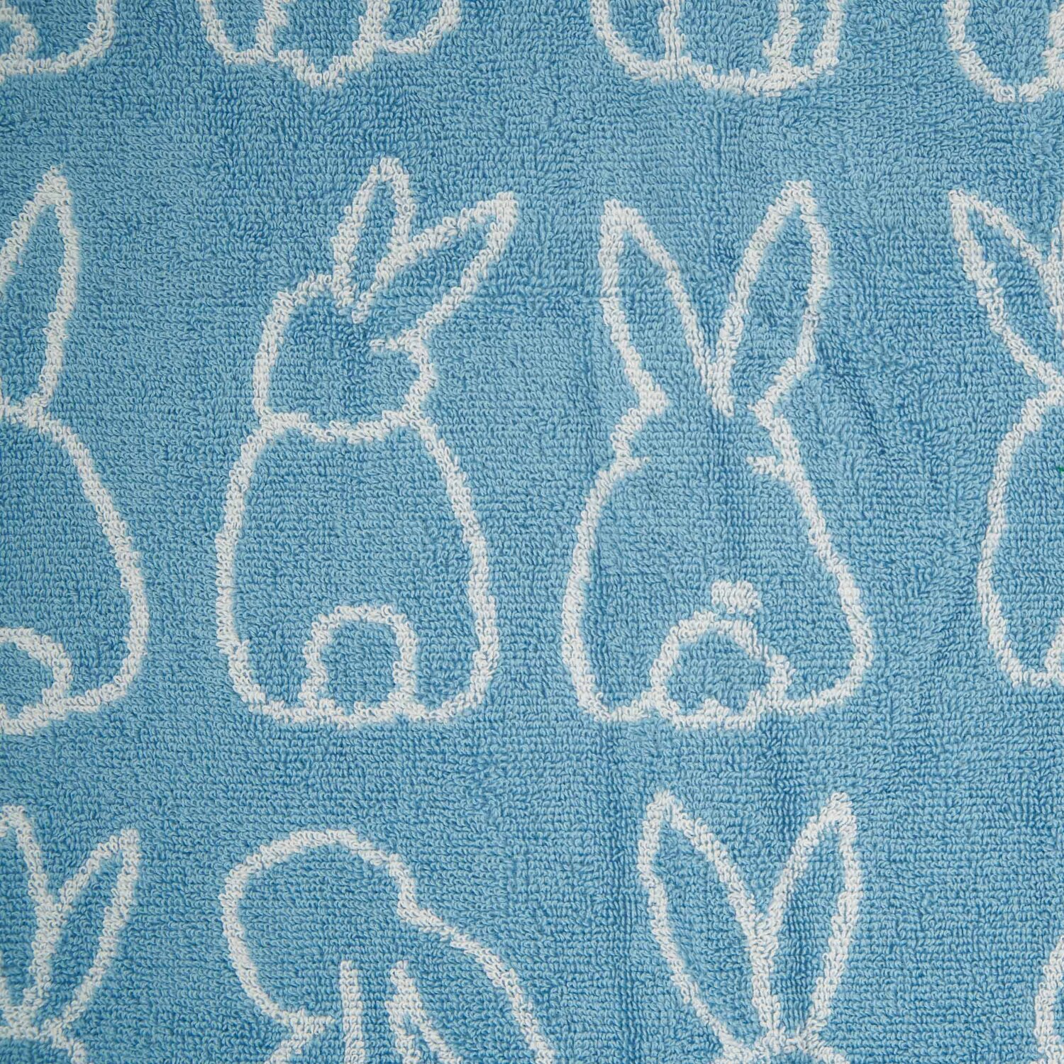 Bunnies Hand Towel Blue - Blue Image 4