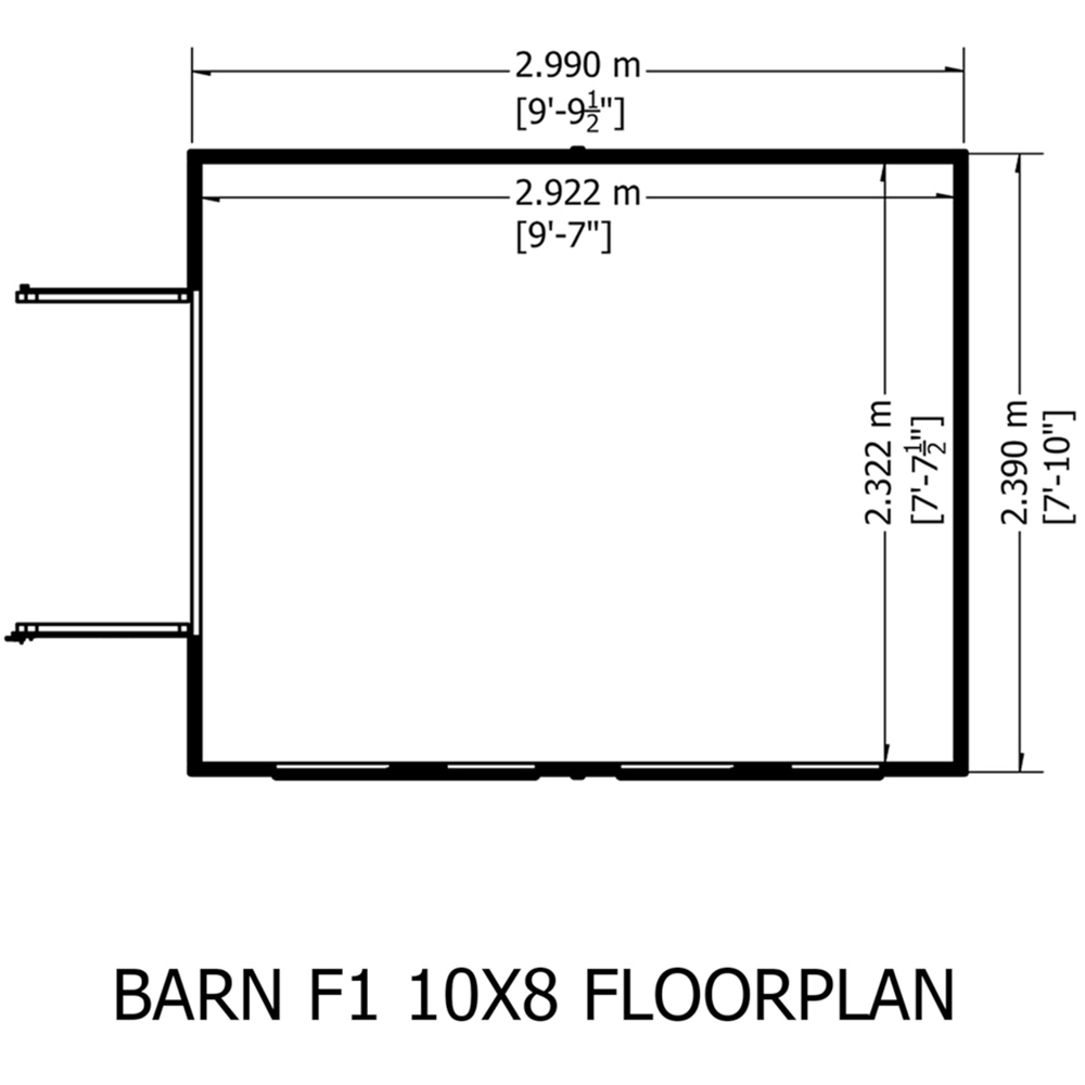 Shire Barn 10 x 8ft Double Door Shiplap Apex Garden Shed Image 7