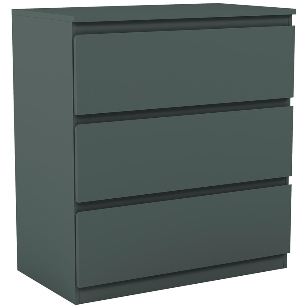 Vida Designs Denver Jasper Green 3 Drawer Bedside Table Image 2