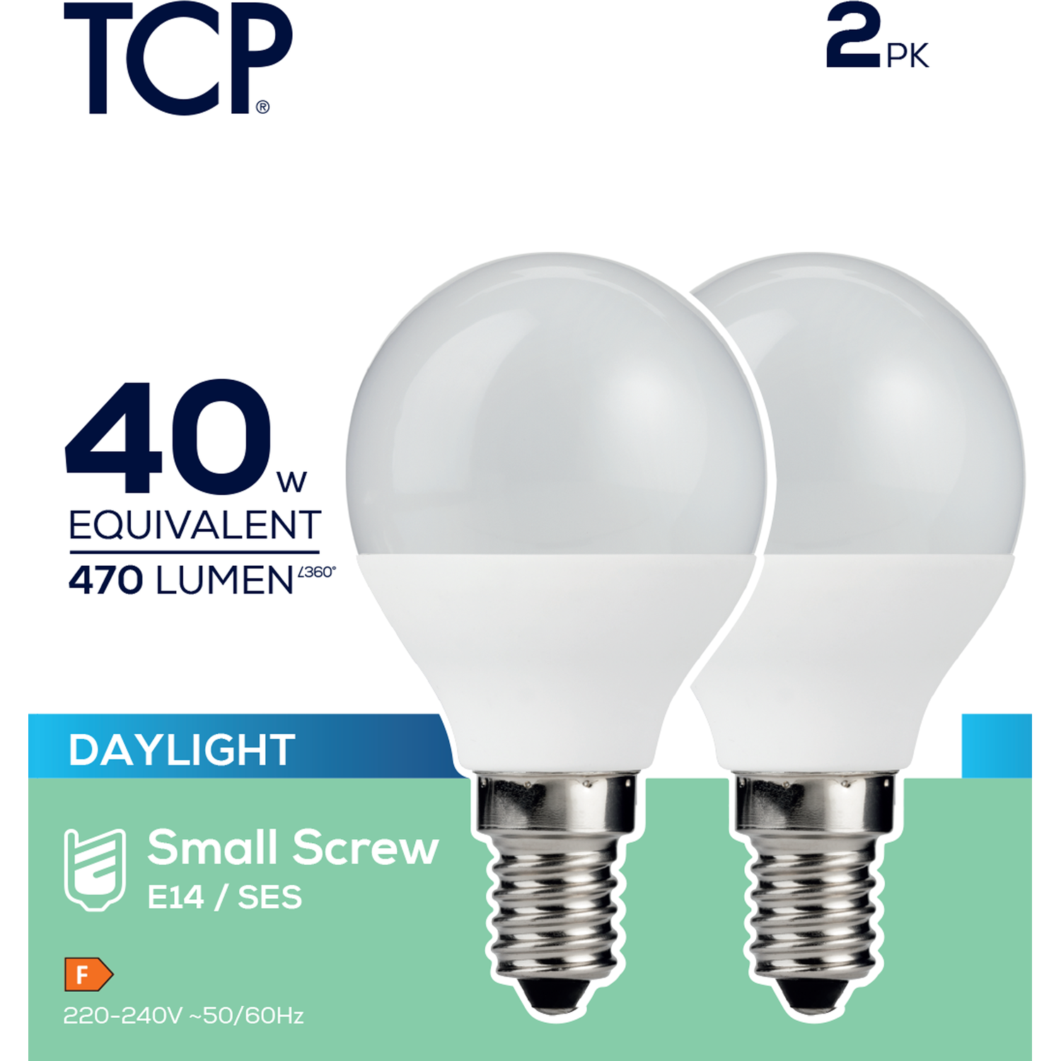 TCP LED Mini Globe 470L E14 Daylight Bulbs - Daylight Image 2
