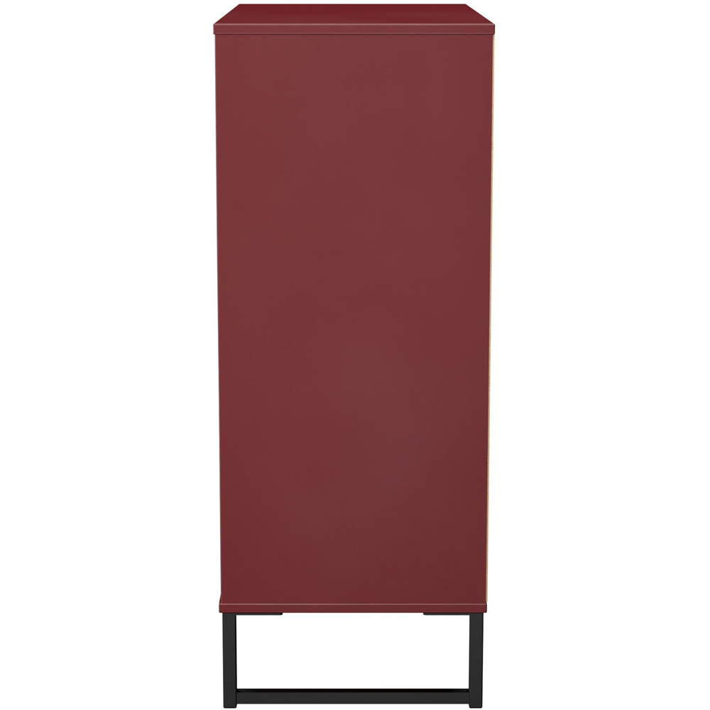 Crowndale Hong Kong 5 Drawer Red Matt Chest of Drawers Ready Assembled Image 4