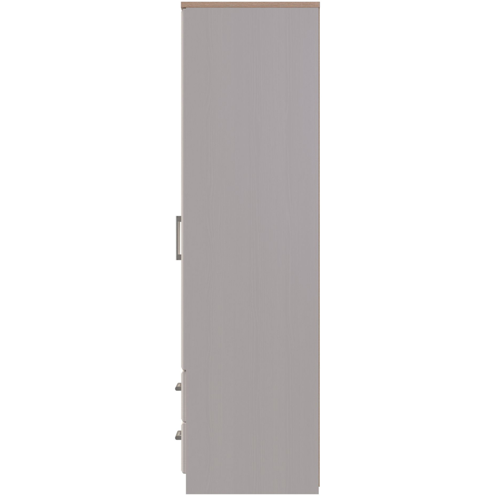 Crowndale Kent Ready Assembled 2 Door 2 Drawer Kashmir Ash and Modern Oak Wardrobe Image 3