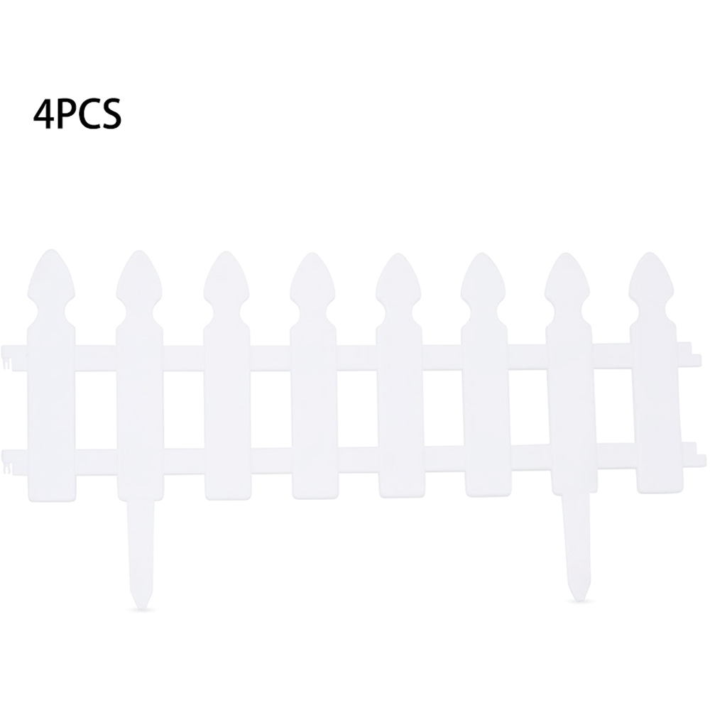 Living and Home White 1 x 0.7ft 4 Pack Plastic Picket Garden Fencing Panels Image 6