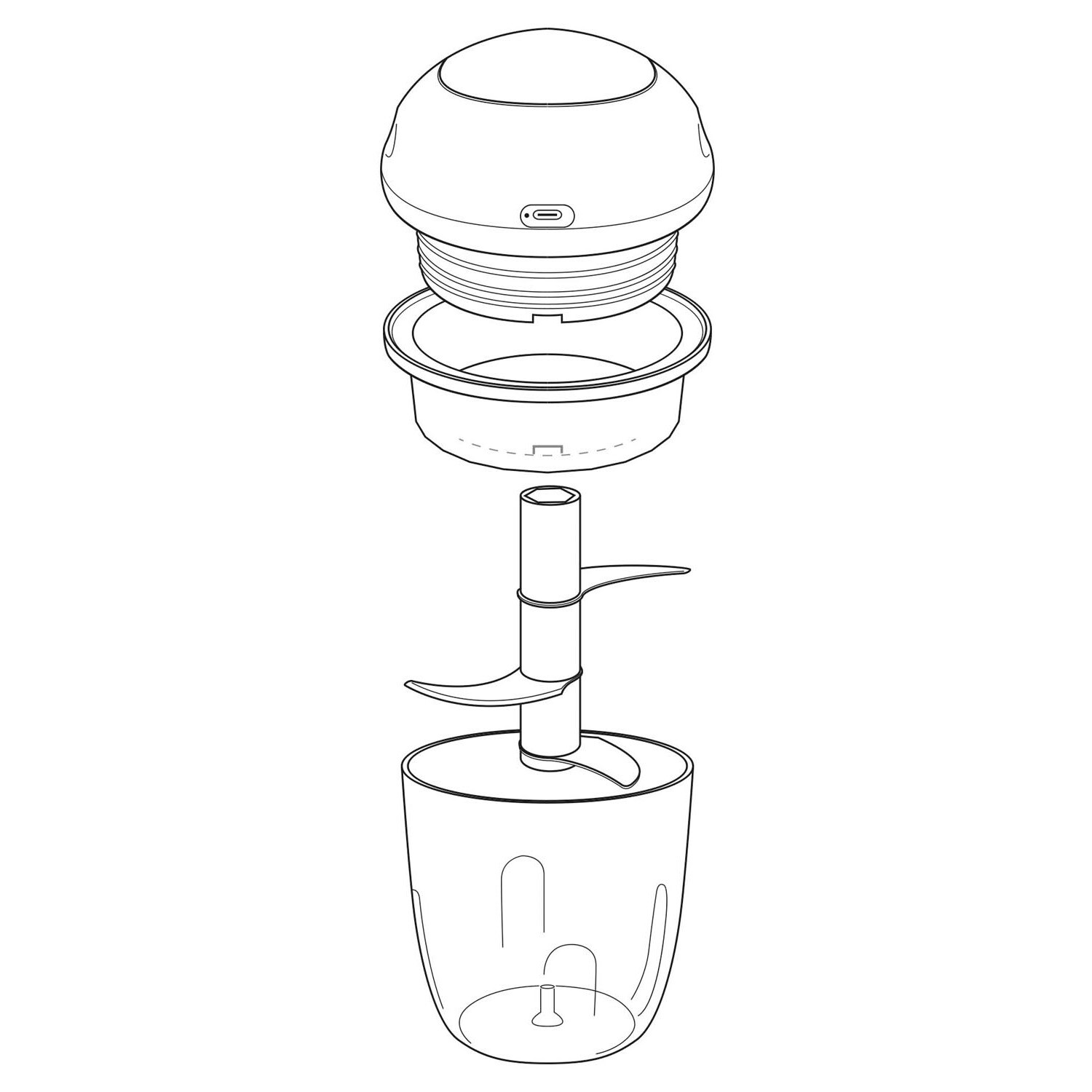 Push and Chop Food Chopper - White Image 2