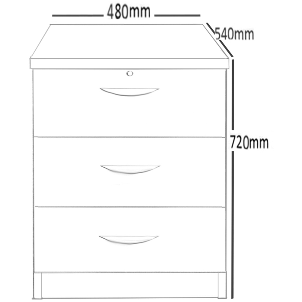 R White Cabinets 3 Drawer Grey Storage Unit Image 5