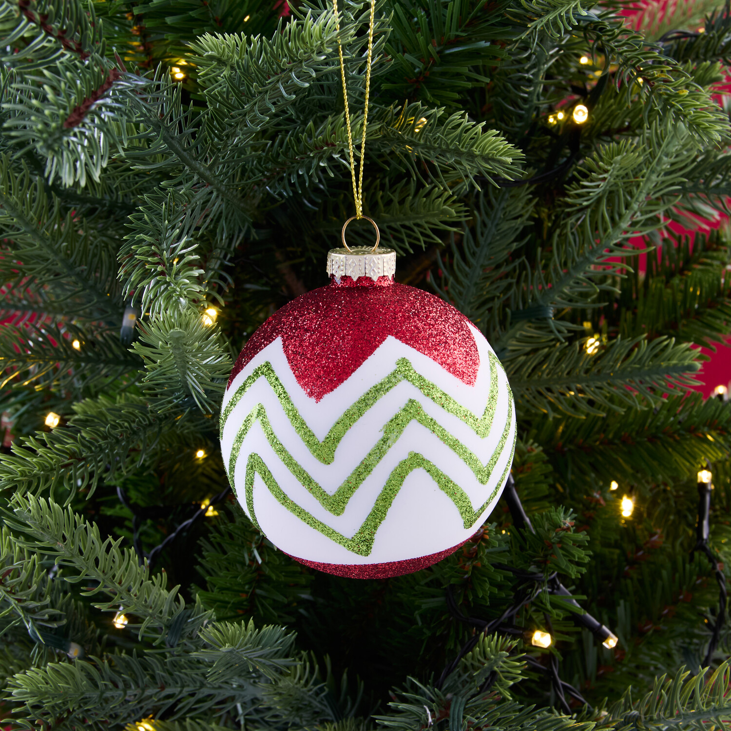 Zig Zag Glass Bauble Image 5