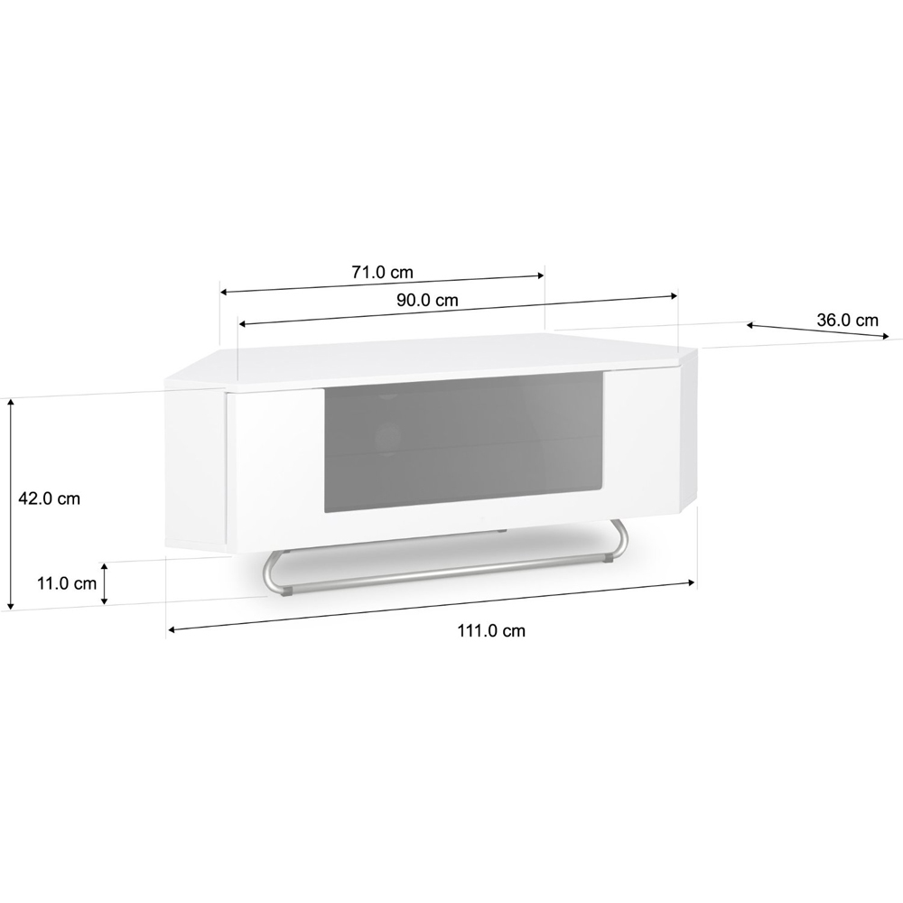 Centurion Supports Hampshire Single Door 4 Shelf Gloss White and Black TV Cabinet Image 7