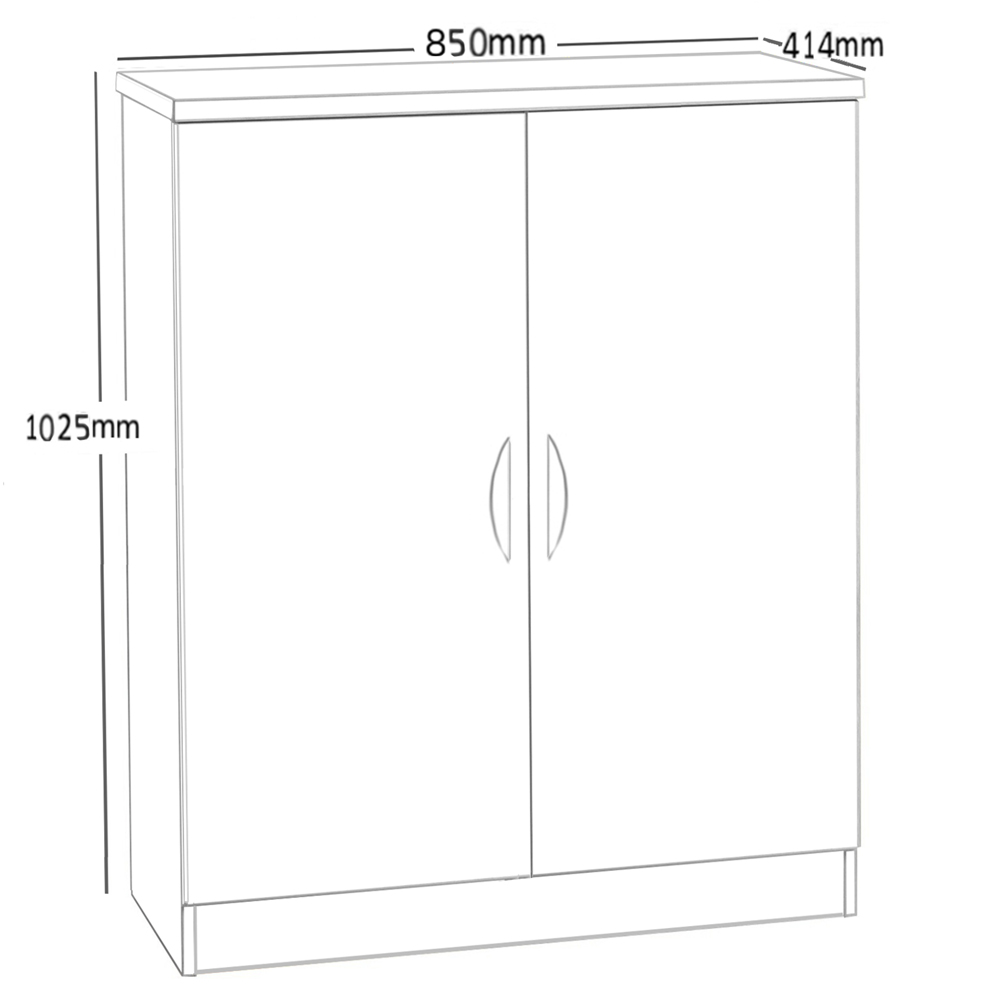 R White Cabinets 2 Door Sandstone Mid Height Cupboard Image 5