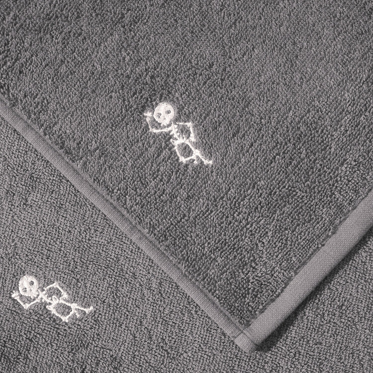 Dancing Skeleton Hand Towel Grey Image 2