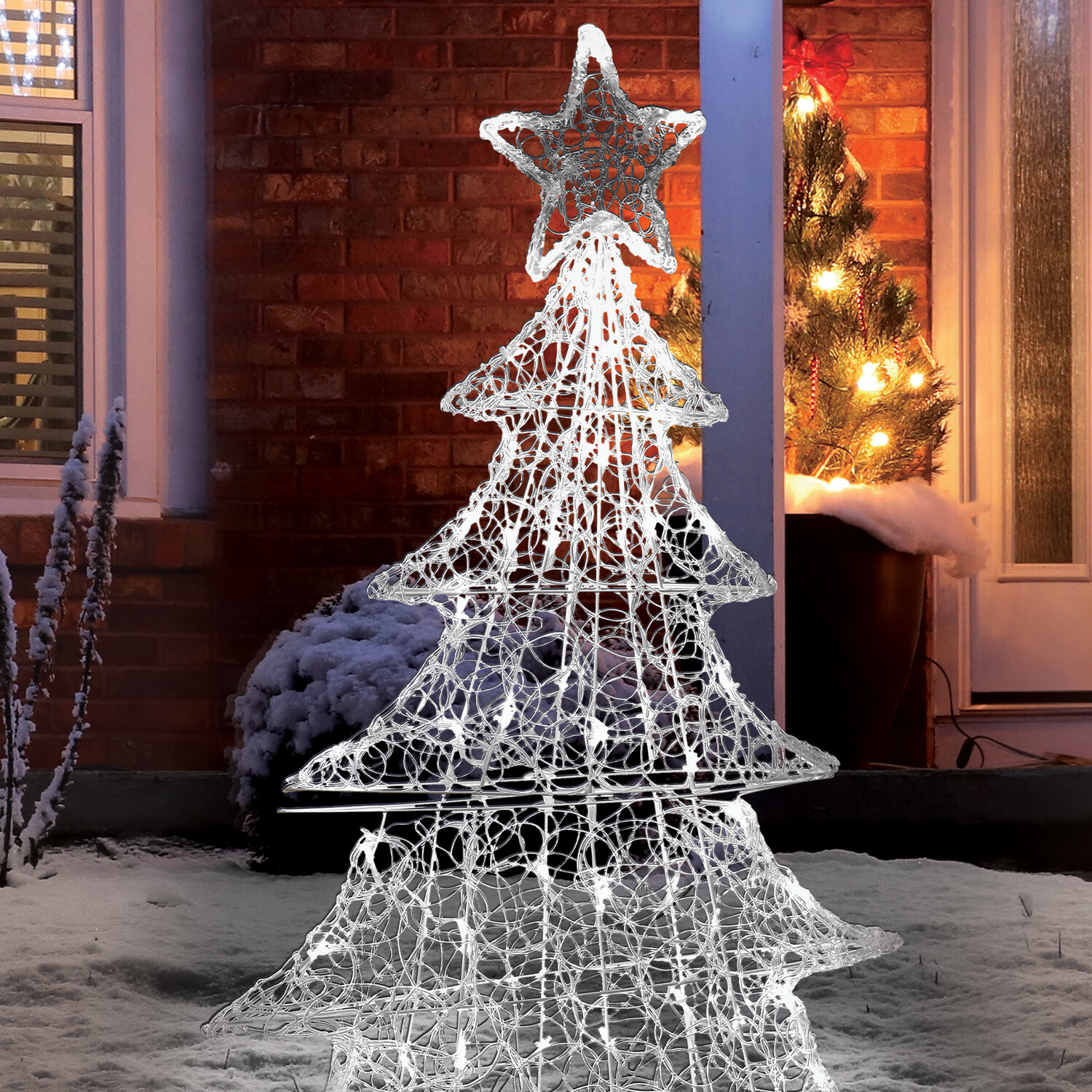 Acrylic LED Outdoor Christmas Tree - White Image 1