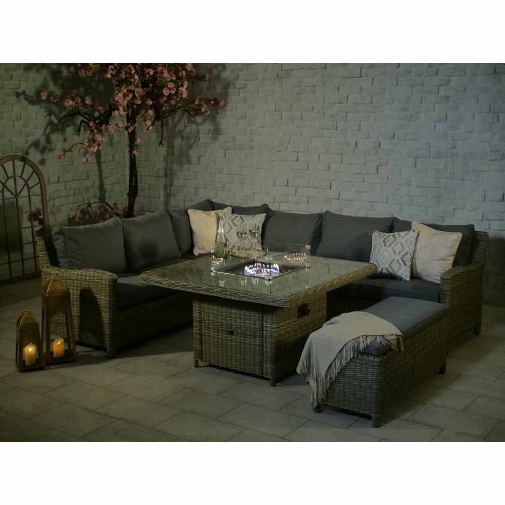 Royalcraft Wentworth 120 7 Seater Grey Fire Pit Modular Corner Lounge Set Image 8