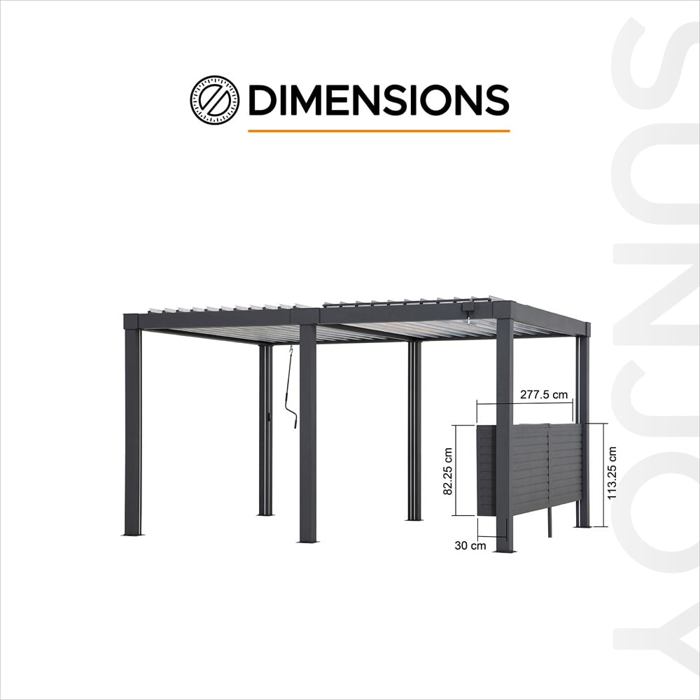 Sunjoy Accessory Bar for Louvered Pergola 3m (Gazebo Not Include) Image 7