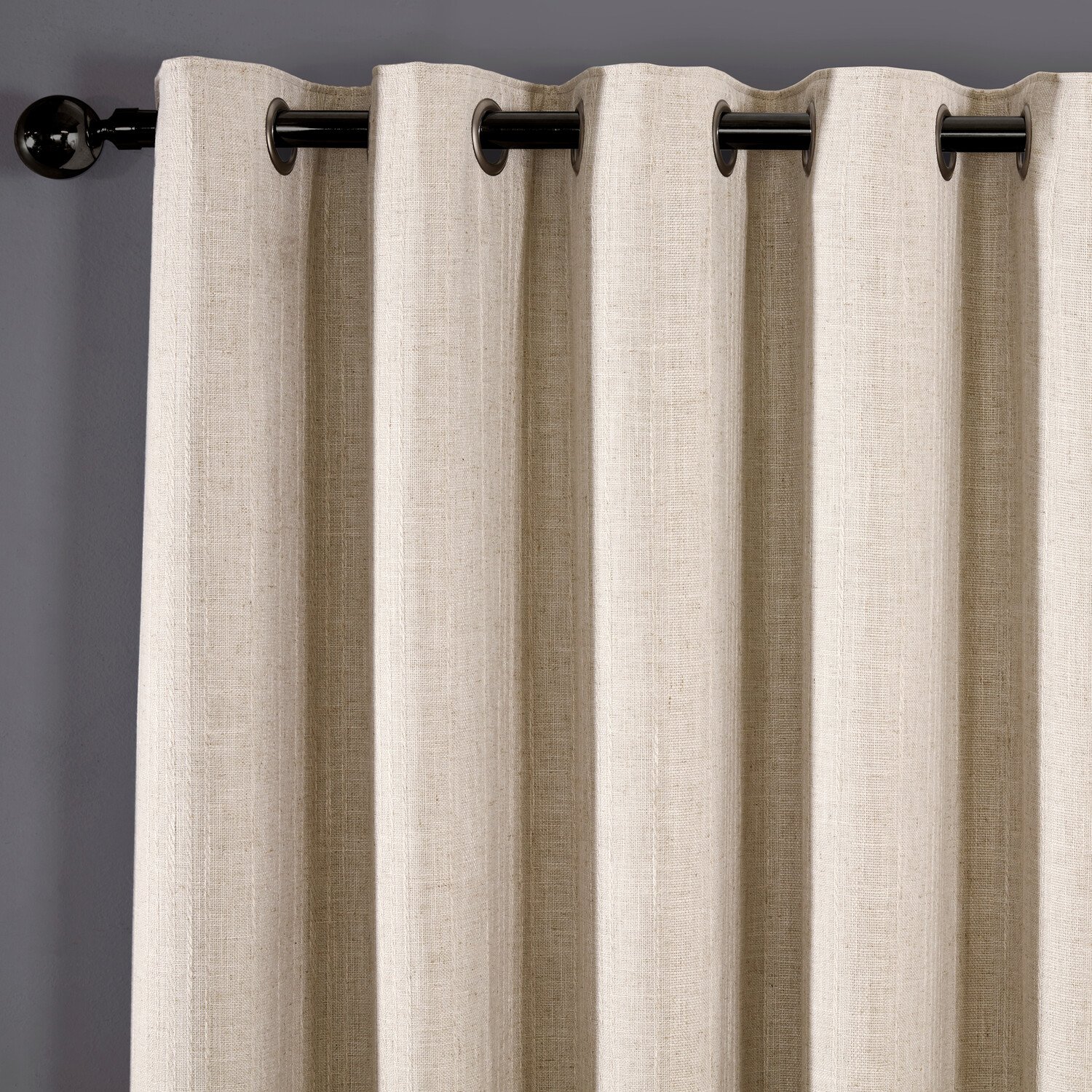 Winslow Stripe Eyelet Blackout CurtainsNatural168cm229cm Image 4