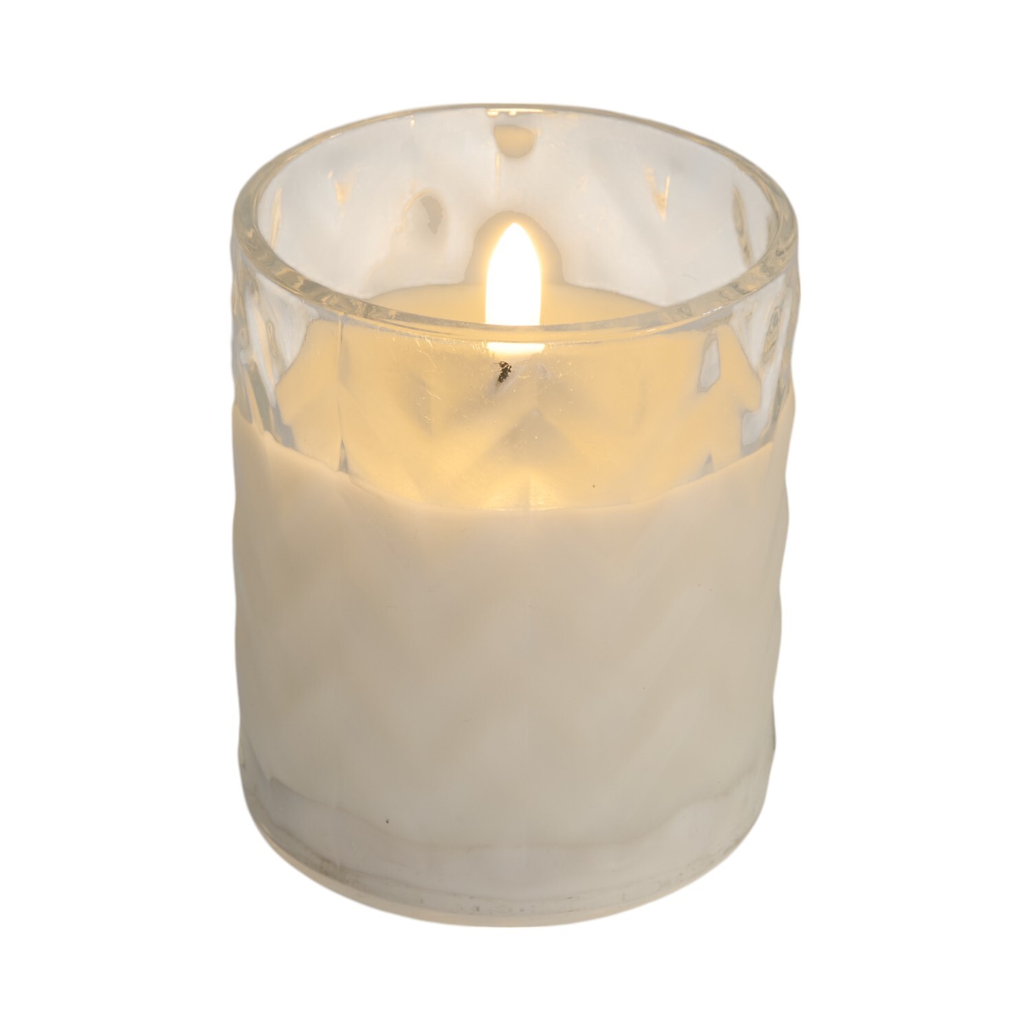 Chevron Glass LED CandleWhite Image 3
