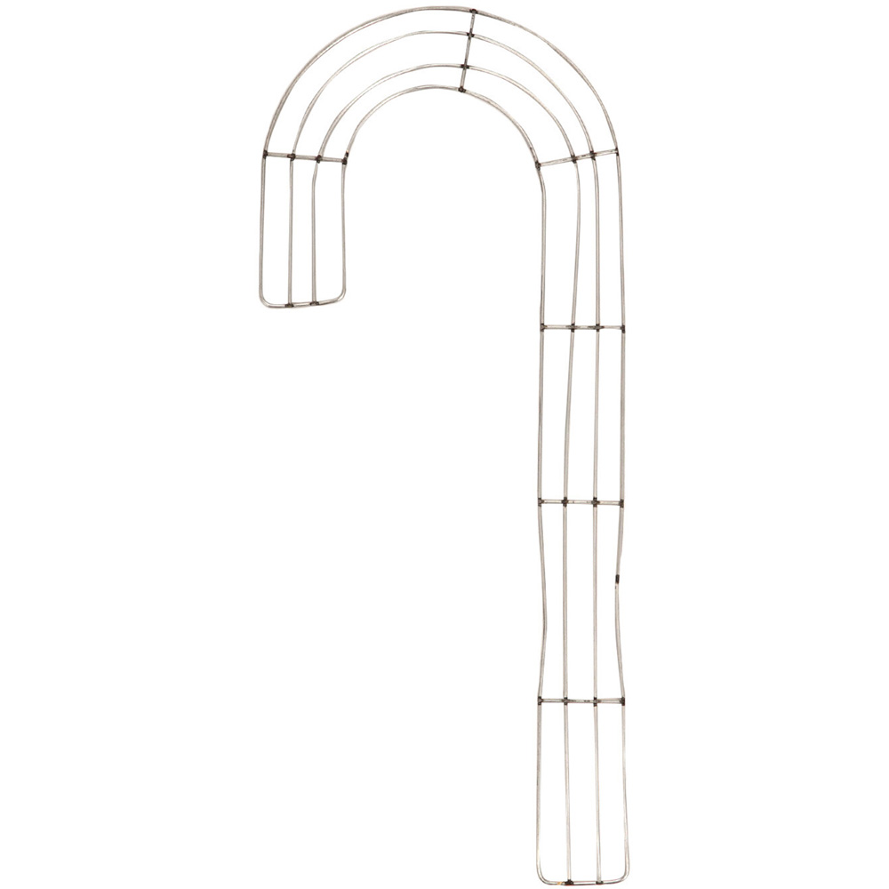 Candy Cane Shaped Wire Wreath - Silver Image