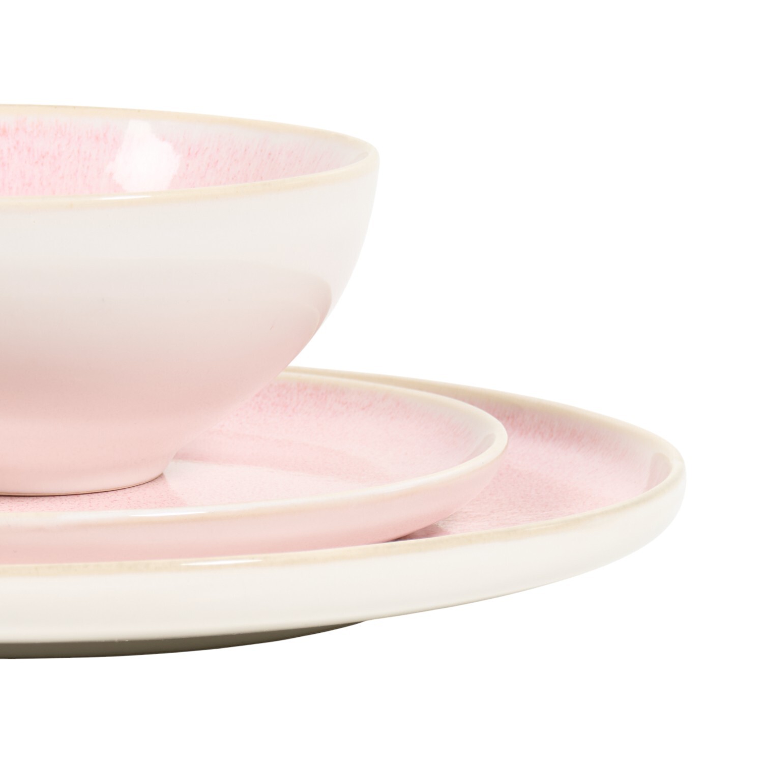 12 Piece Reactive Glaze Dinner Set Pink Image 7