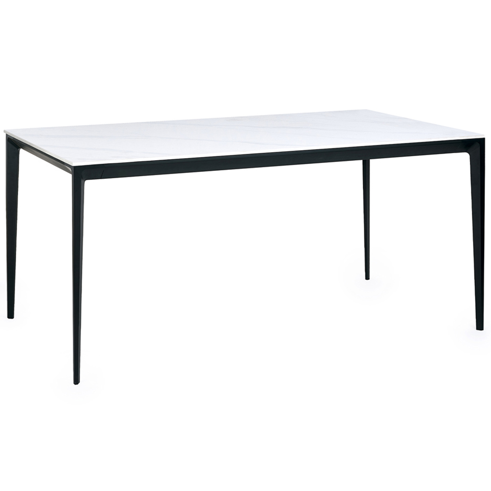Julian Bowen Miami 6 Seater Rectangular Stone Top Dining Table White Marble Image 2