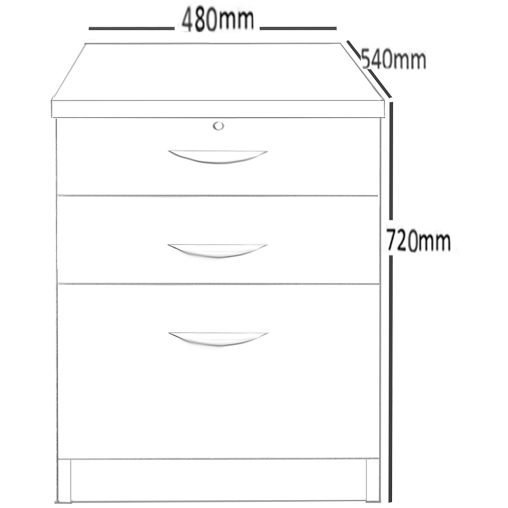 R White Cabinets 3 Drawer Brown Storage Unit Image 5