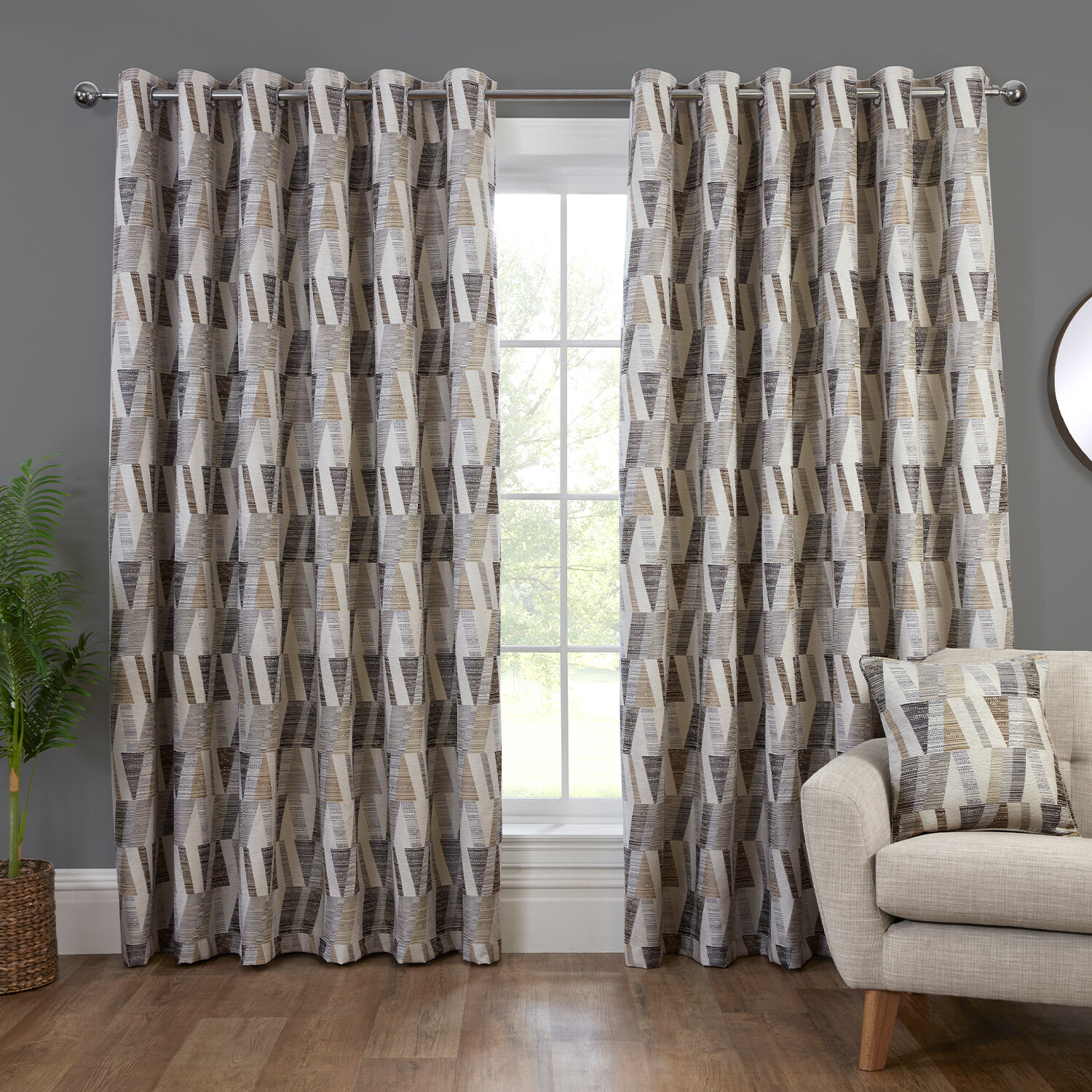 Indiana Geo Jacquard Curtain - Multicolour / 168cm / 229cm Image 2