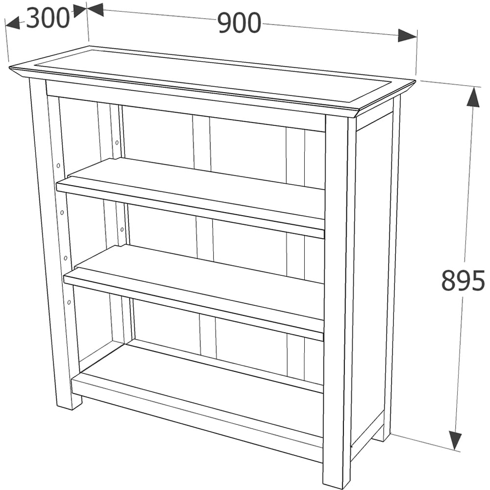 Boston 3 Shelf Dark Lacquer Finish Low Bookcase Image 6
