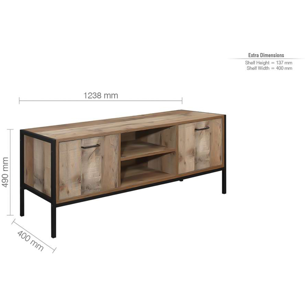 Urban 2 Door 2 Shelf Brown TV Unit Image 6
