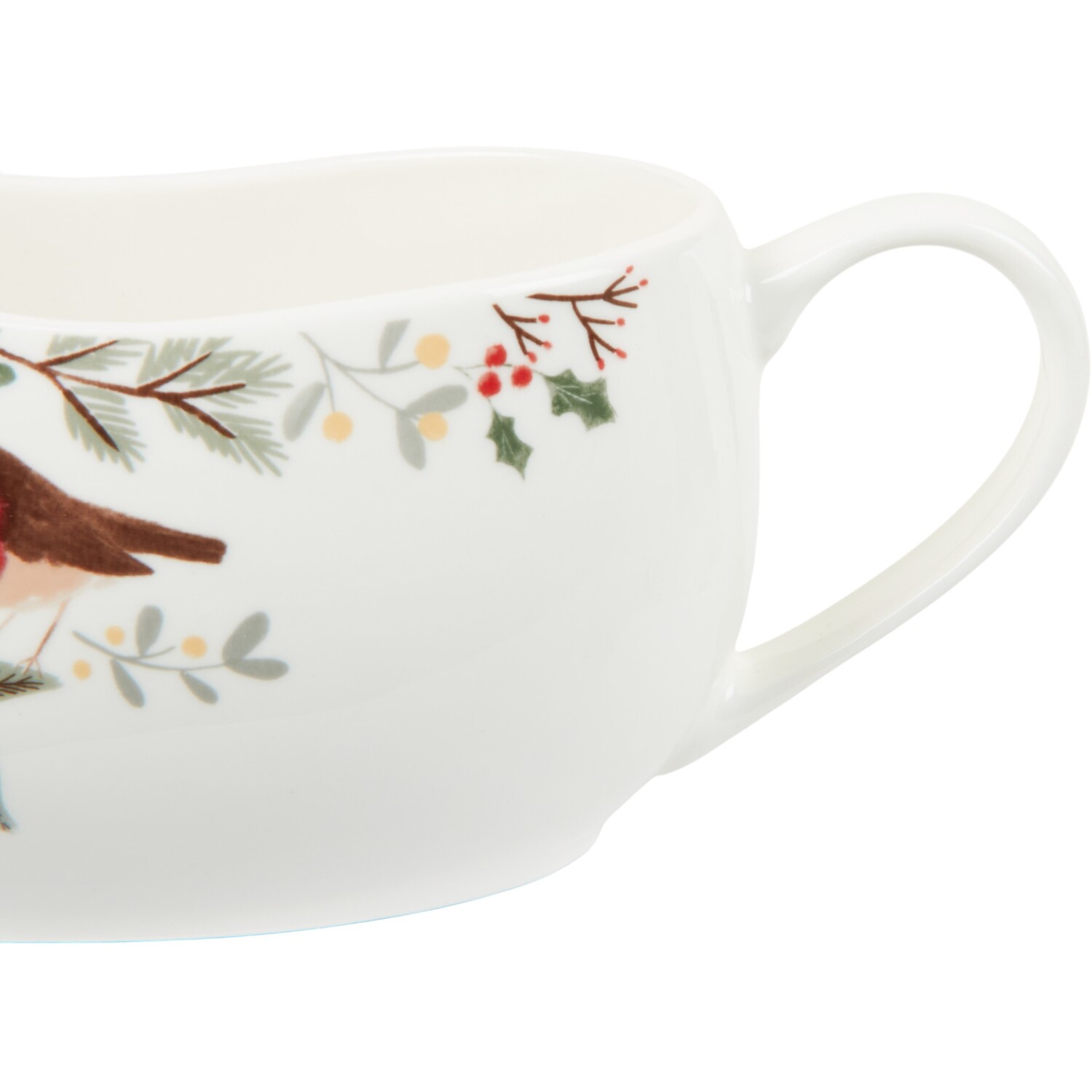 Merry Robin Gravy Boat White Image 4