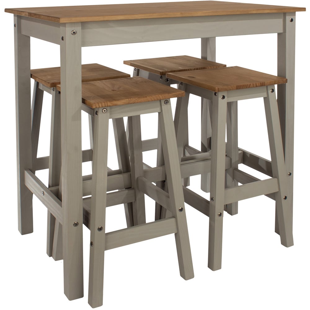 Corona 4 Seater Breakfast Table Set Grey Image 5