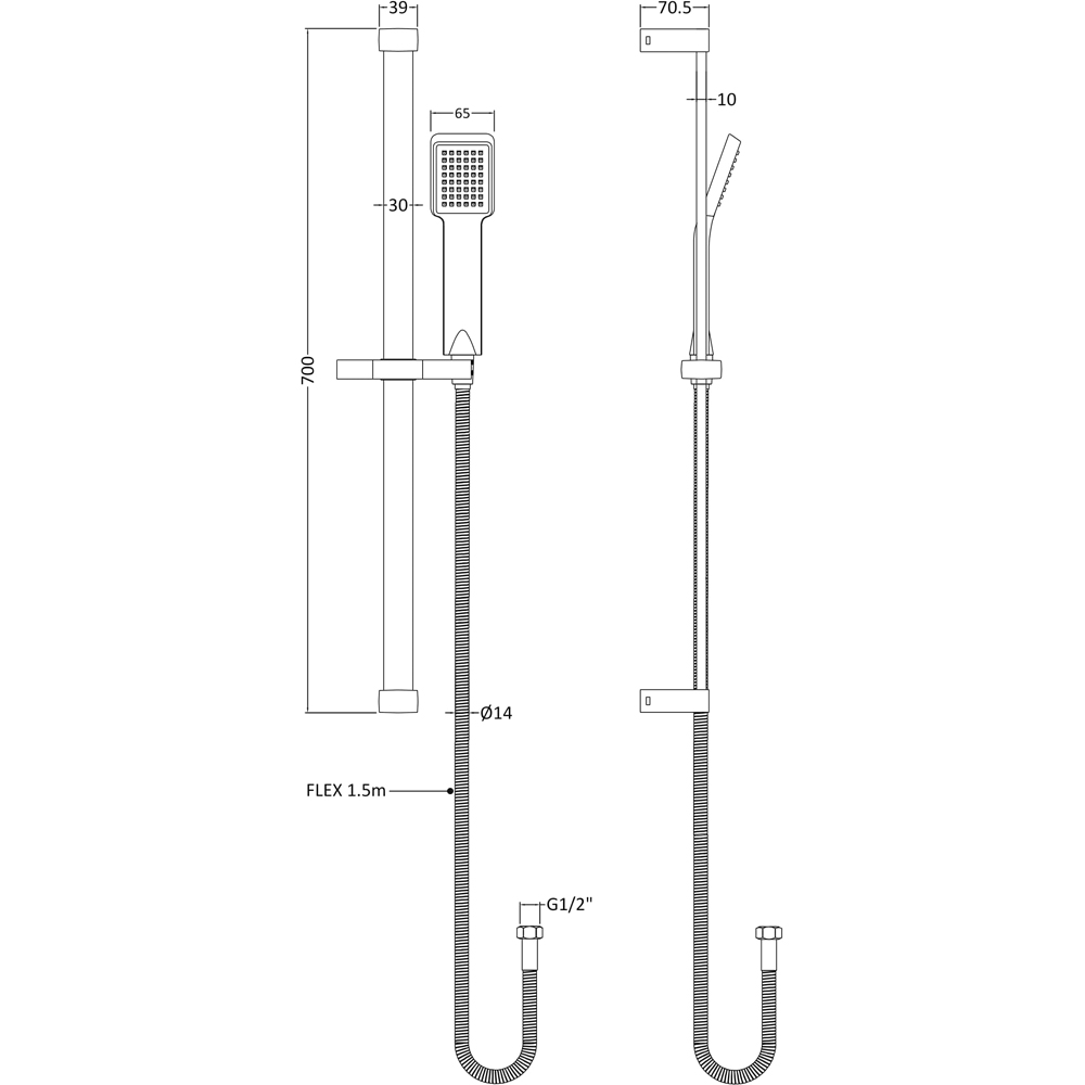 nuie Chrome Slide Rail Kit Image 2