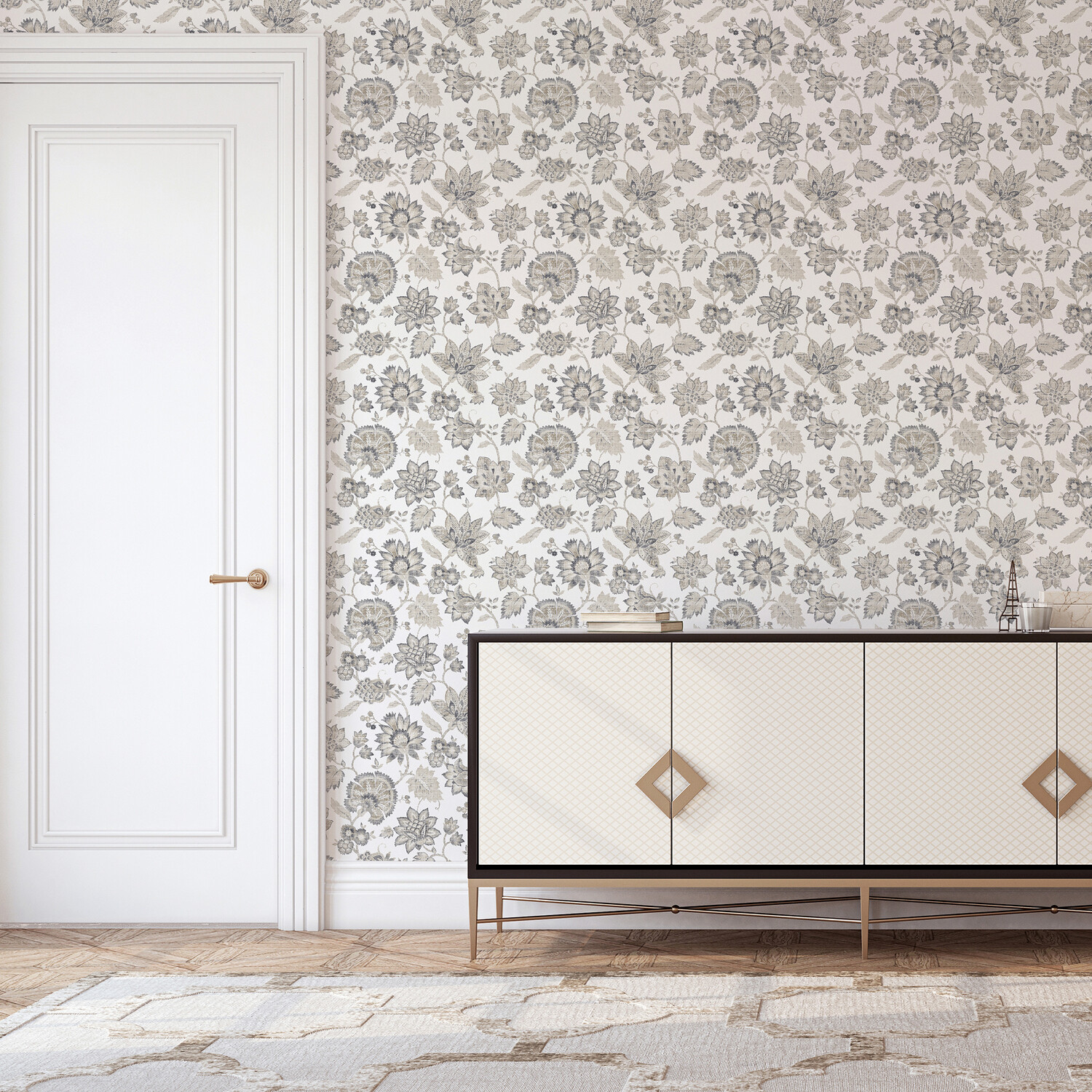 Soft Jacobean Trail Wallpaper - Soft Grey Image 6