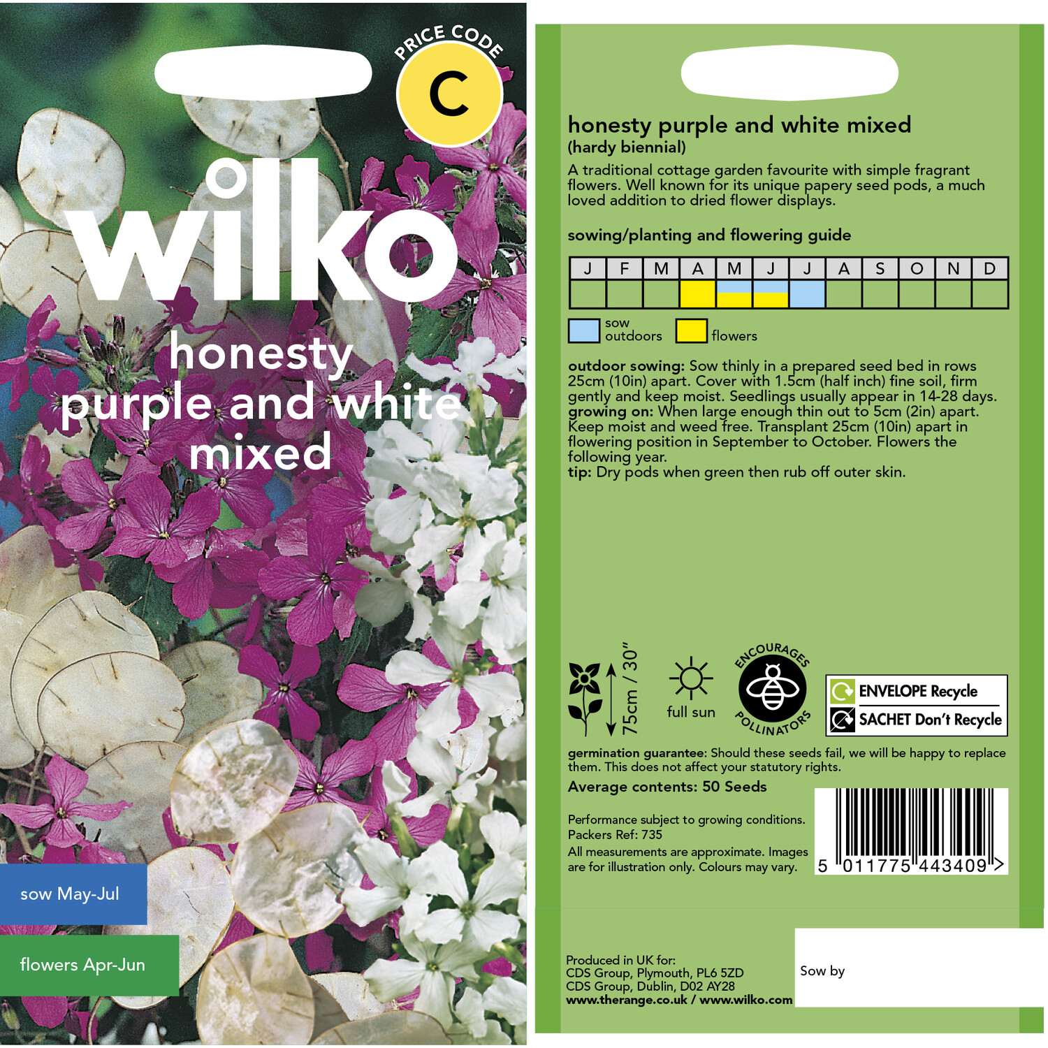 Wilko Purple and White Honesty Mixed Seeds Image 3