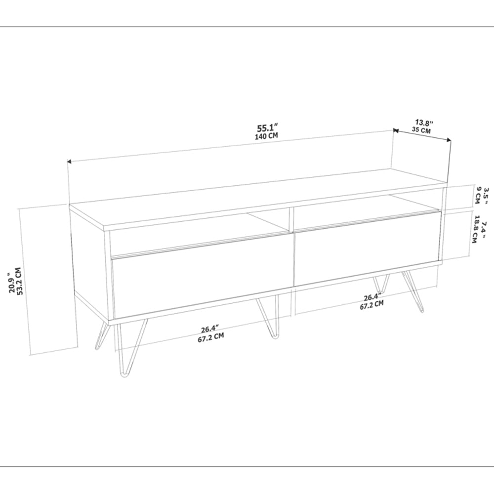 Decorotika Flay 2 Door 2 Shelf White and Beige TV Unit Image 9