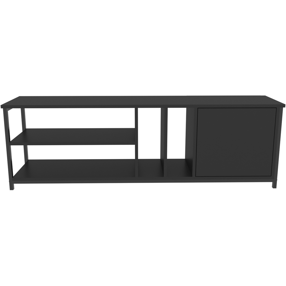 Decorotika Oneida Single Door 4 Shelf Black and Anthracite TV Unit Image 5