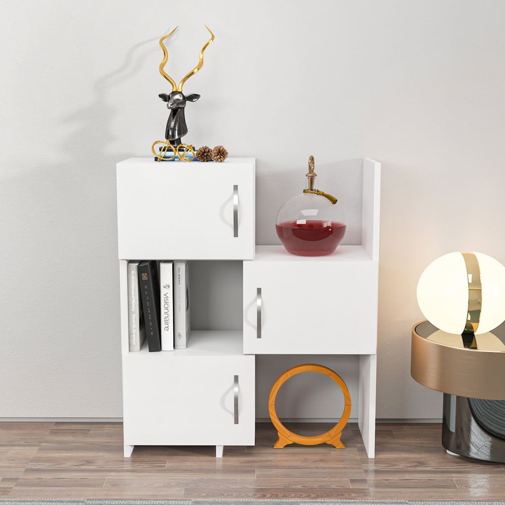 Decorotika Anna 3 Door White Multipurpose Cabinet Image 8