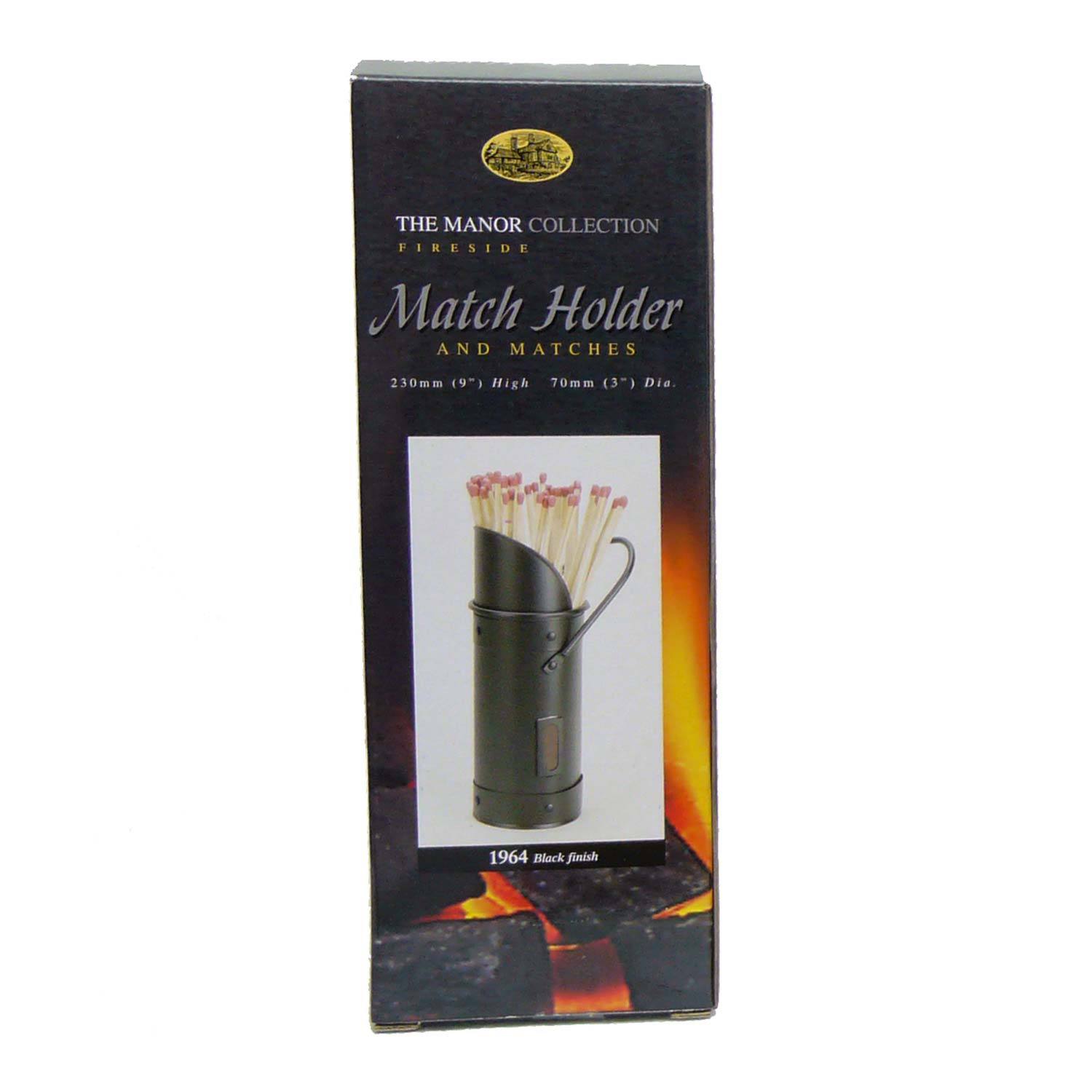 Metal Match Holder with Matches - Black Image 2