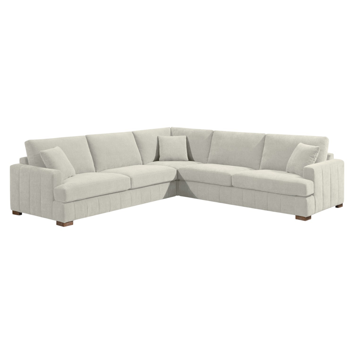 Arden Corner Sofa with Footstool Cream Image 4