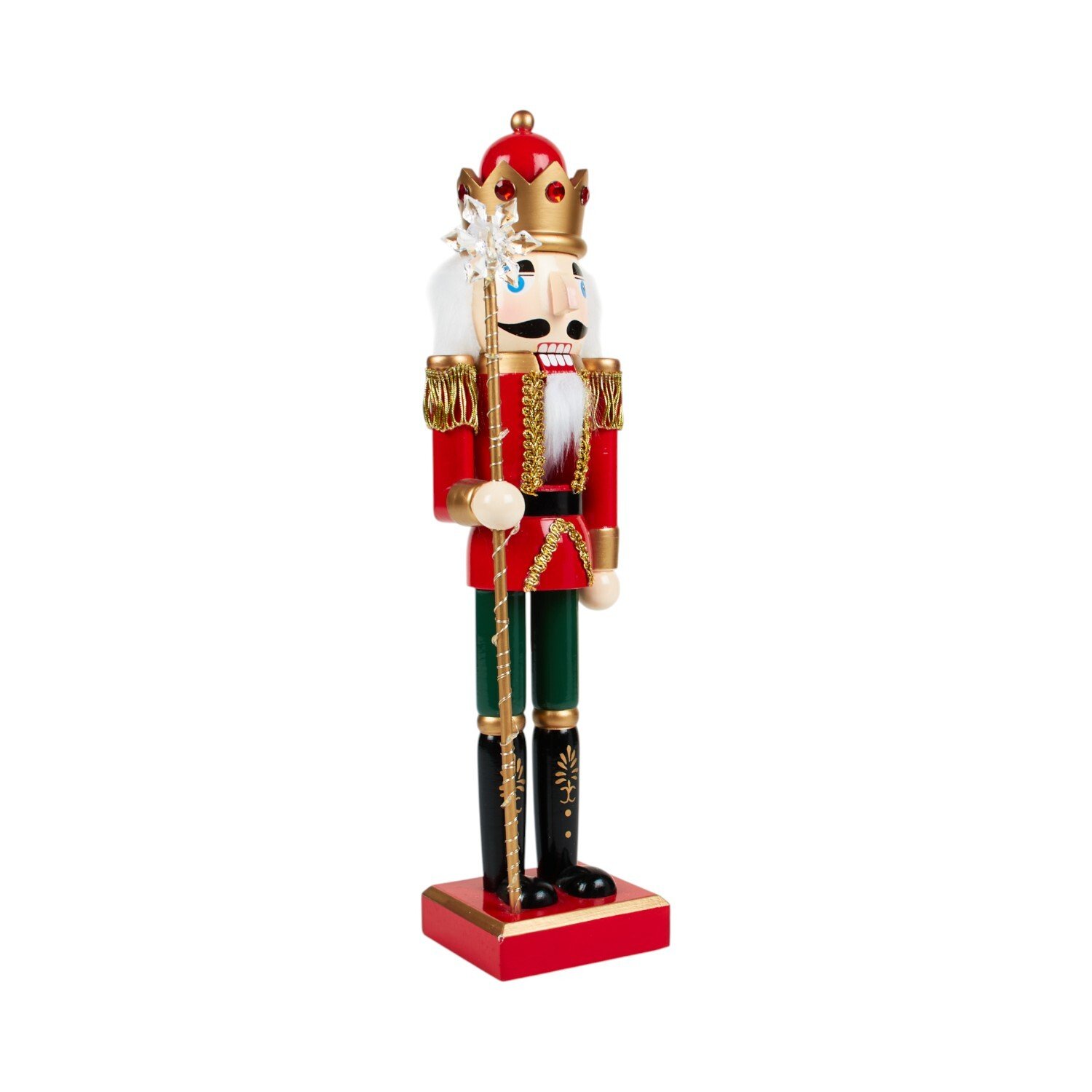 LED Snowflake Traditional Nutcracker OrnamentRed Image 2