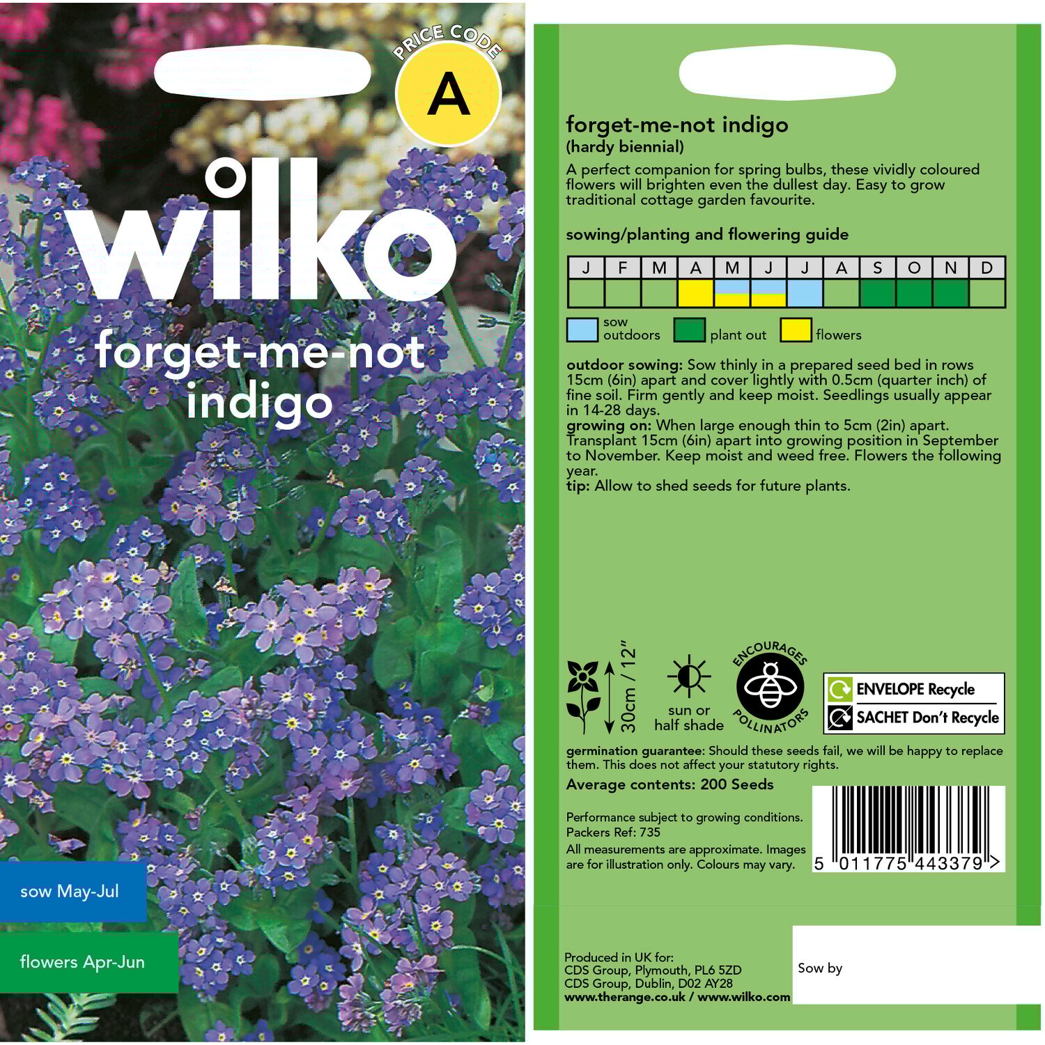 Wilko Forget Me Not Indigo Flower Seeds Image 3