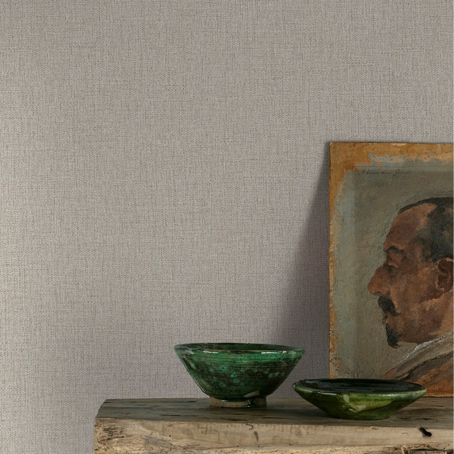 Twill Texture Wallpaper - Taupe Image 3