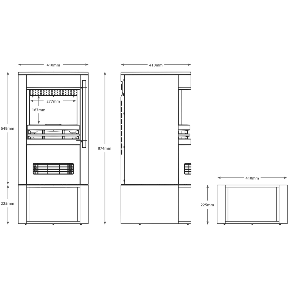 Be Modern Tunstall Black Freestanding Cylinder Electric Stove with Log Store 2kW Image 4