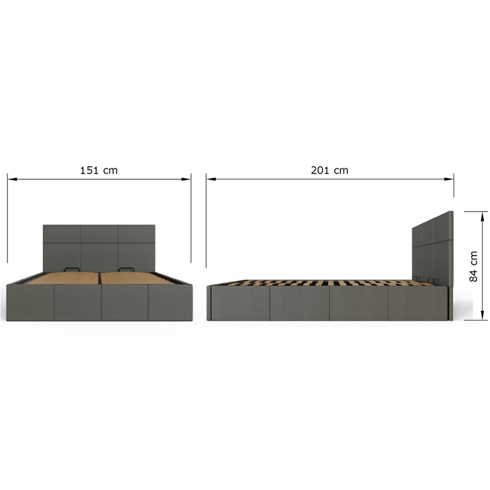 GFW Double Grey End Lift Ottoman Bed Image 9