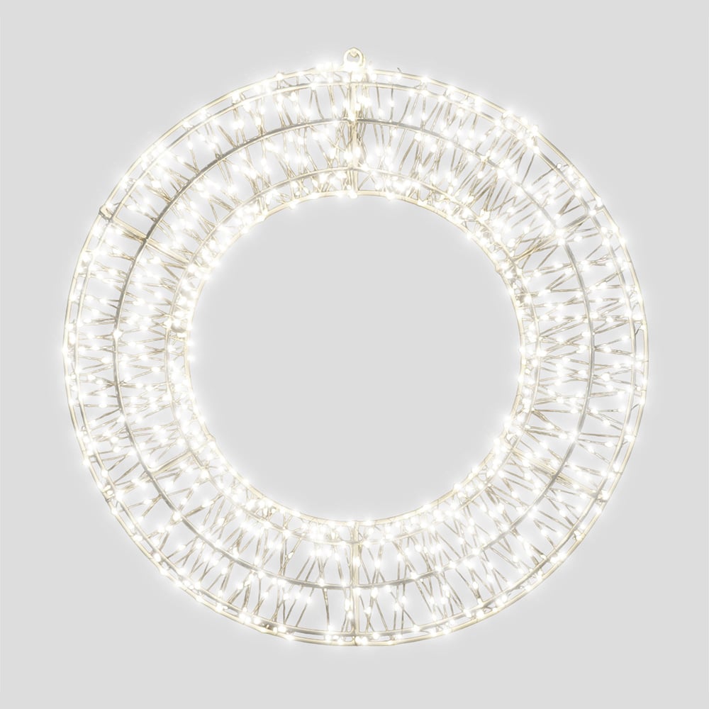 Xmas Haus Cool White LED Metal Wreath 70cm Image 3