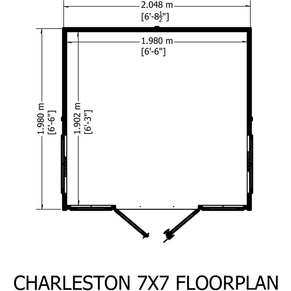 Shire Charleston 7 x 7ft Double Door Summerhouse Image 6