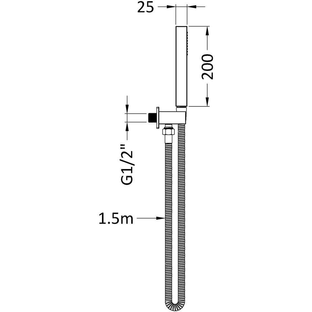 nuie Chrome Outlet Elbow Parking Bracket Flex and Handset Image 3