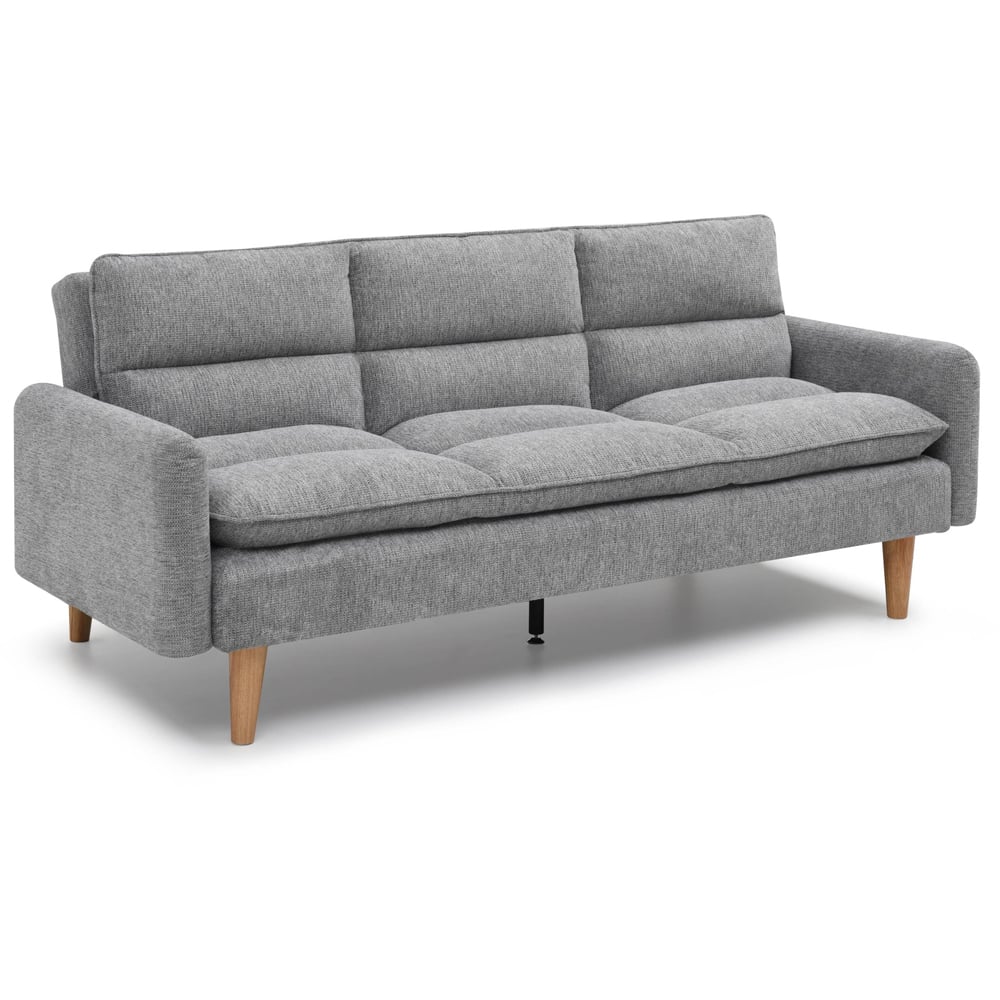 Shankar Cosy Rest 3 Seater Light Grey Chenille Effect Sofa Bed Image 2