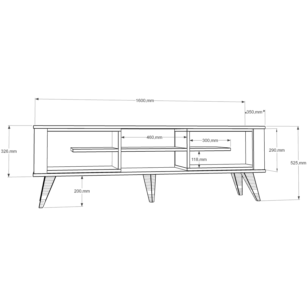 Decorotika Ionis 6 Shelf White and Oak TV Unit Image 7