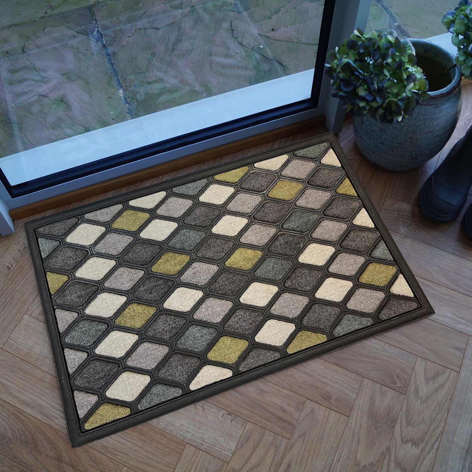 Scrape N Sorb Geometric Doormat Multicolour Image 7