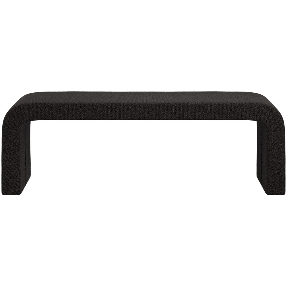 LPD Home Ren Black Textured Curved 3 Seater Bench Image 3